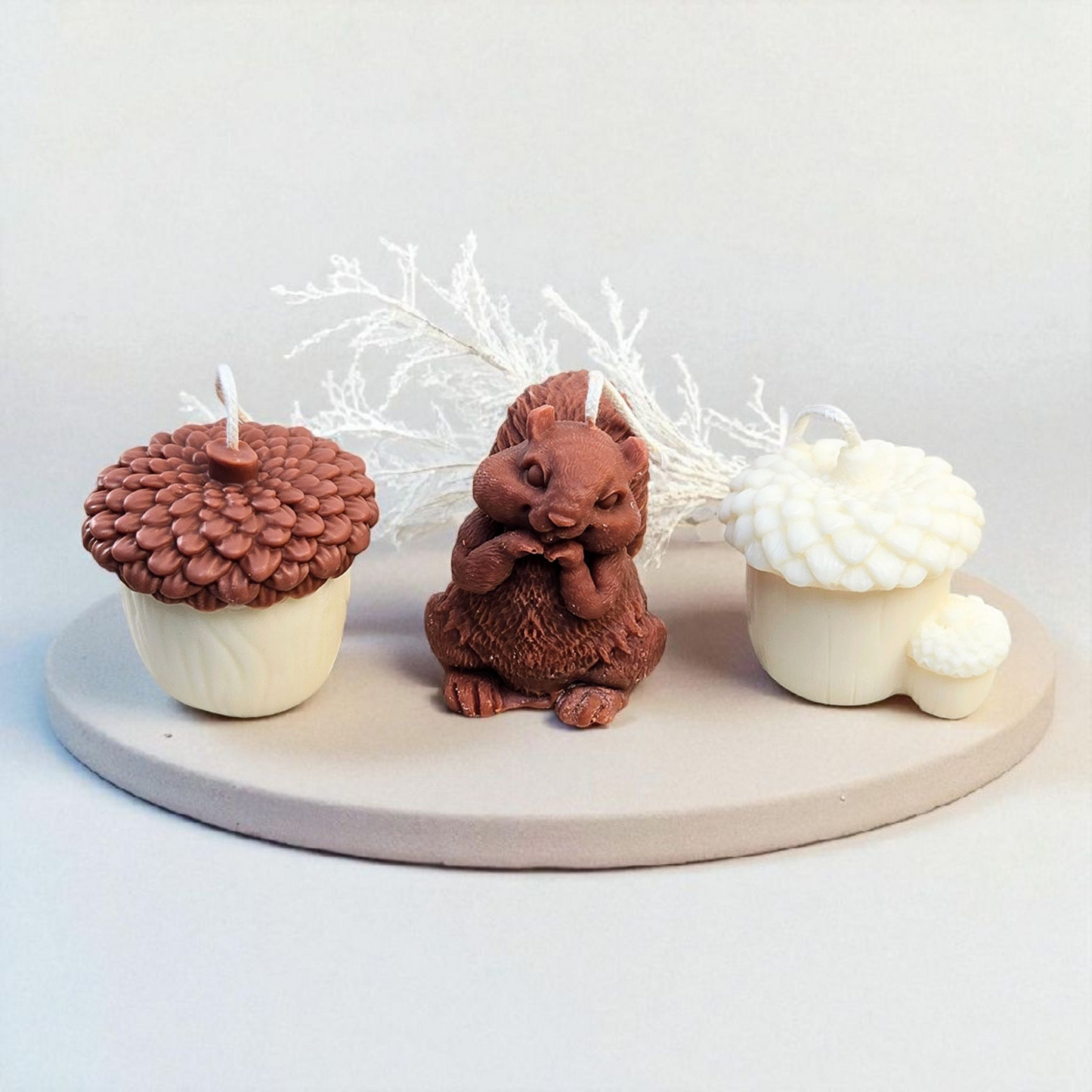 Herfstkaarsenset – Eekhoorn & Eikel Kaarsen