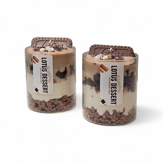 Geurkaars - Lotus dessert Deluxe - set van 2