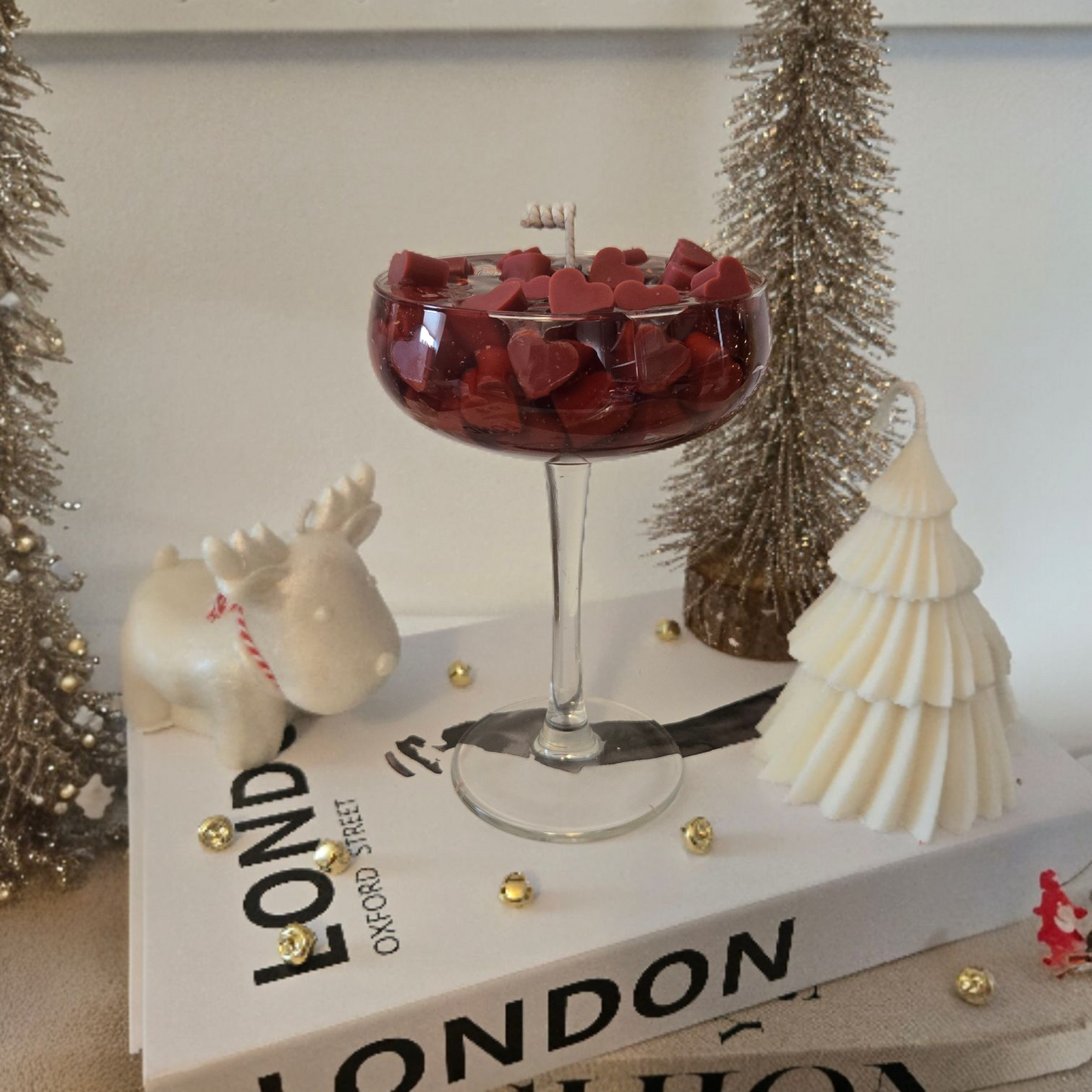 Cocktail Kaars - Warm Red Hearts